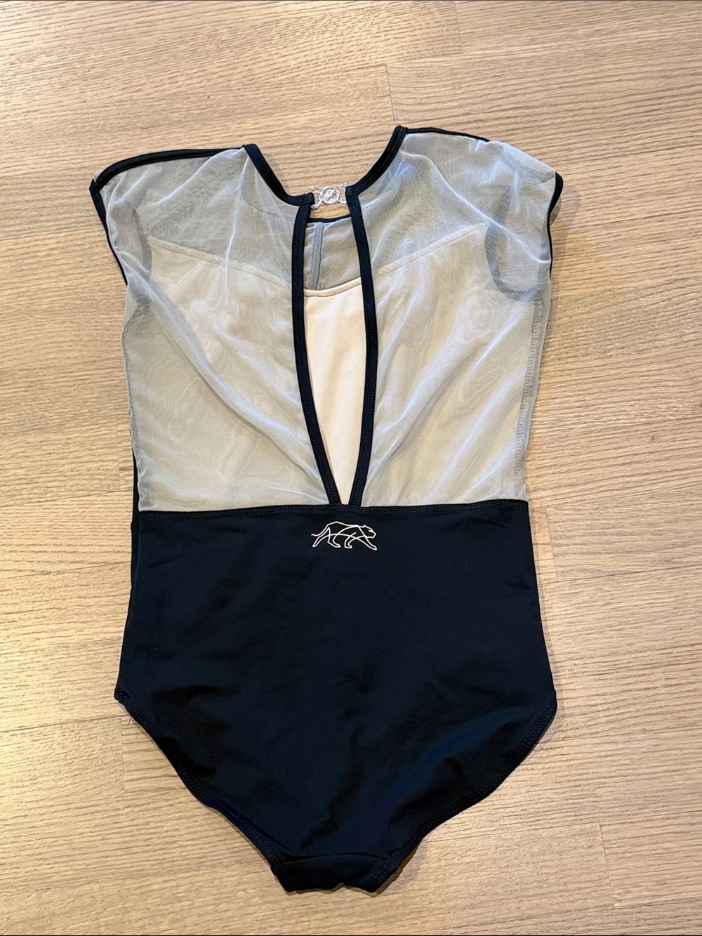 Black Mesh Accent Women’s Leotard - Picture 5 of 6